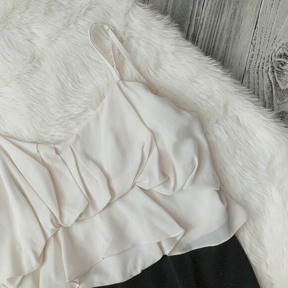 BCBG MAXAZIRA Layered Dress Shift Black White Cream Sheath Pencil Womens Size 6 - Picture 5 of 8